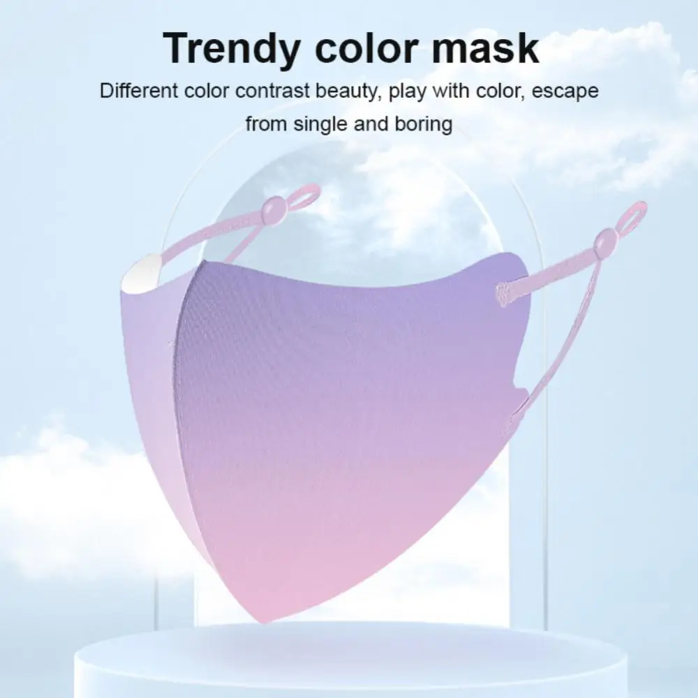 1~4PCS Three-dimensional Mask Convenient 8 Colors Available Goddess Print Mask Rainbow Series Gradient Mask Adult Mask Reusable 2