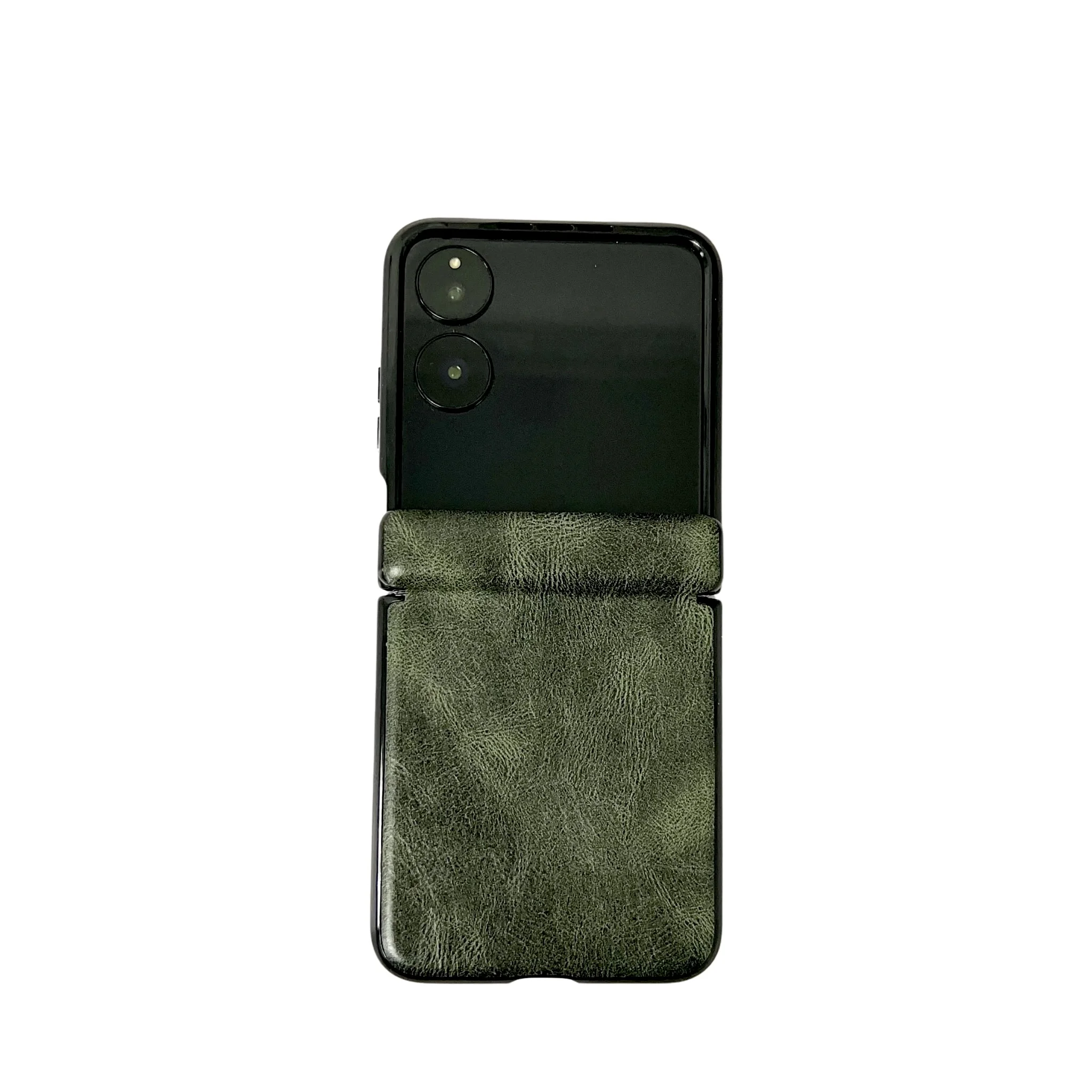 Luxury Faux Leather Folding Shockproof Hard Case in MagSafe Design