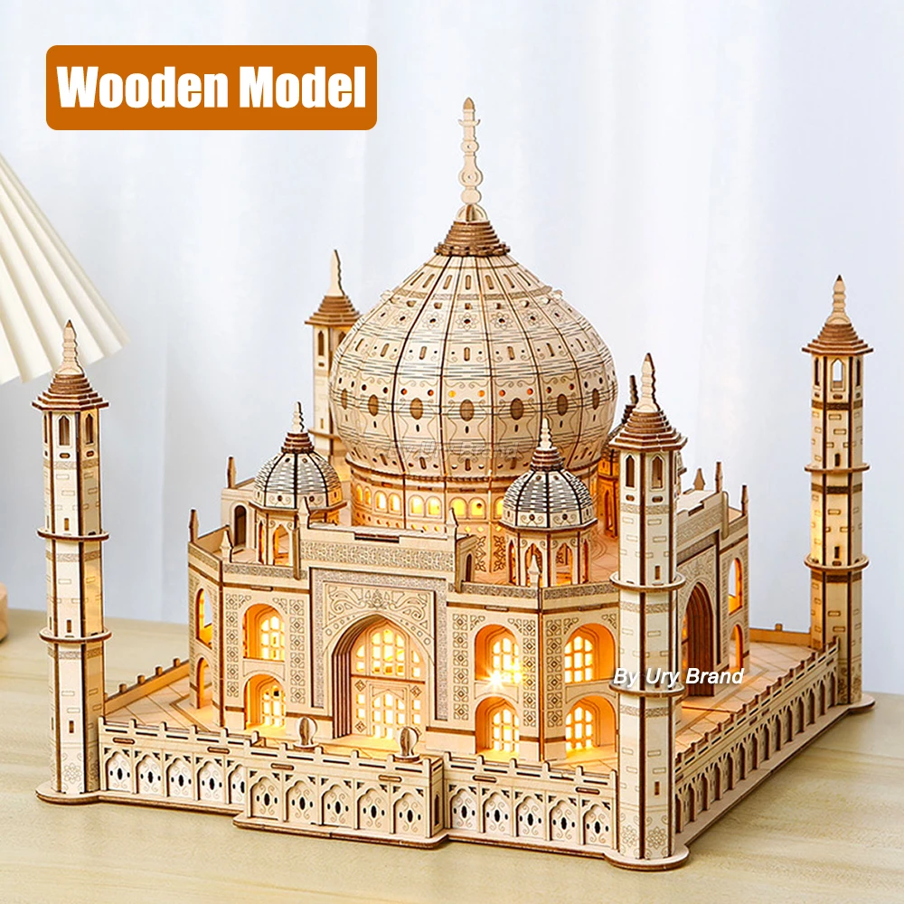 Printtoo Taj Mahal Magnete da frigo con Incisione in Legno