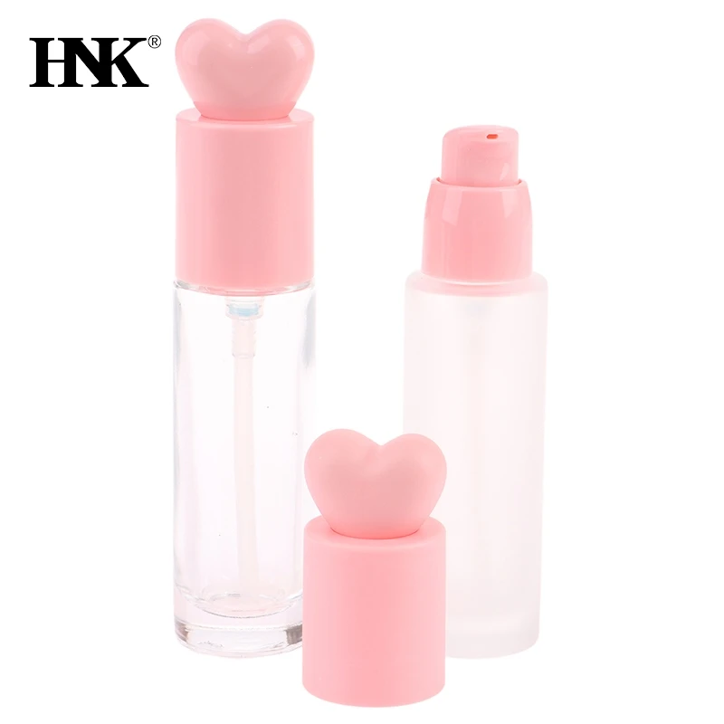 유리 에센스 로션 병, 빈 DIY 화장품 용기, 액체 파운데이션 디펜서, 압력 펌프 헤드 및 뚜껑 포함, 30ml