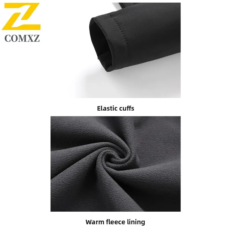 COMXZ Premium Outdoor Mens Jacket Hooded Adventure Thickened Warm Parka Street Style Comfortable Cold Resistant Winter Clothing