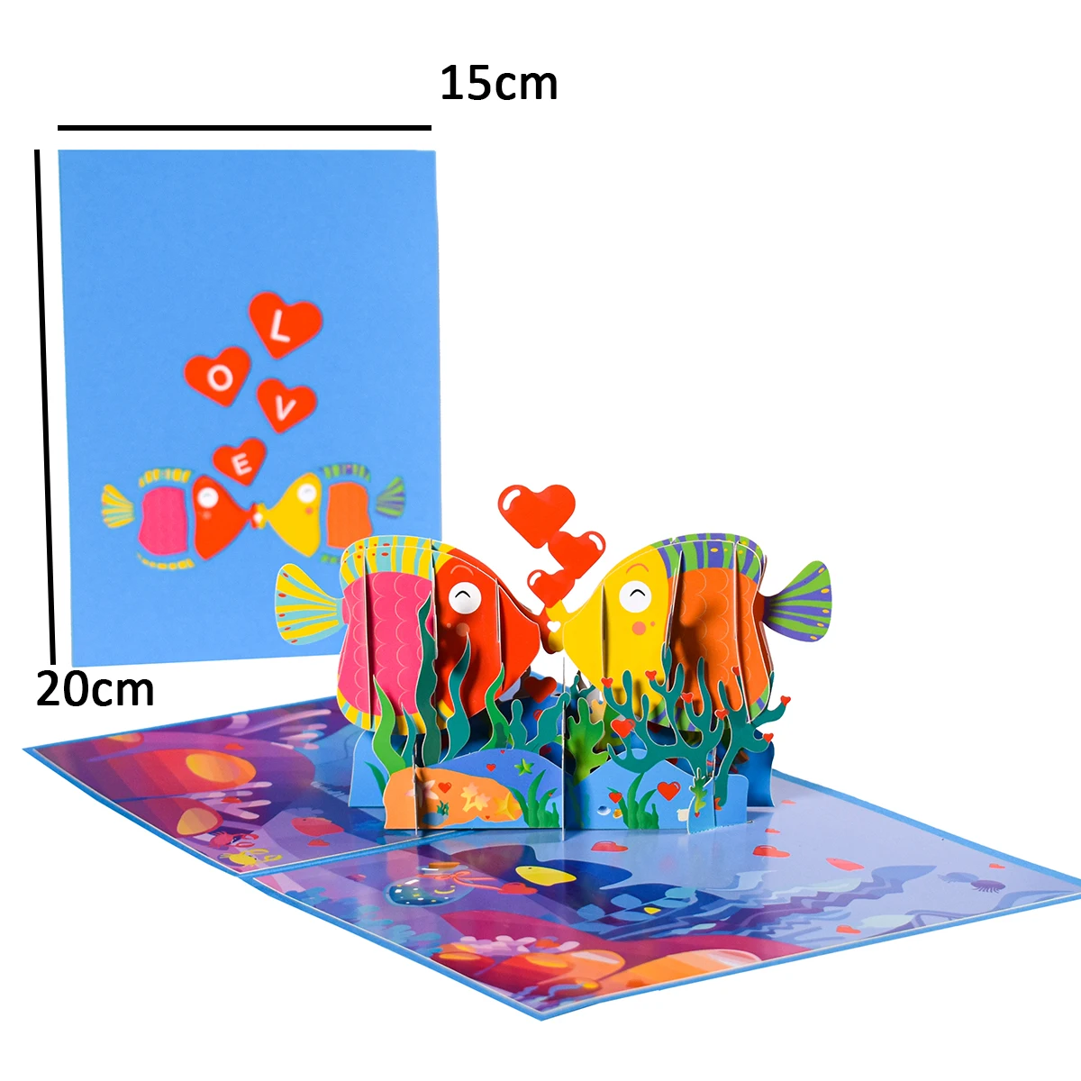 Kiss Fish Pop Up Cards Romantic 3D Valentines Day Card for Couples Romantic Anniversary Card Valentines Day Gift