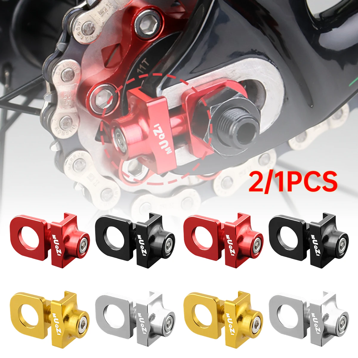 21PCSMUQZIBicycleChainAdjusterTensionerFastenerAluminumAlloy
