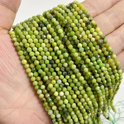 Small Green Natural Stone Faceted Beads - 4mm About 95pcs (NO.17 Jade)