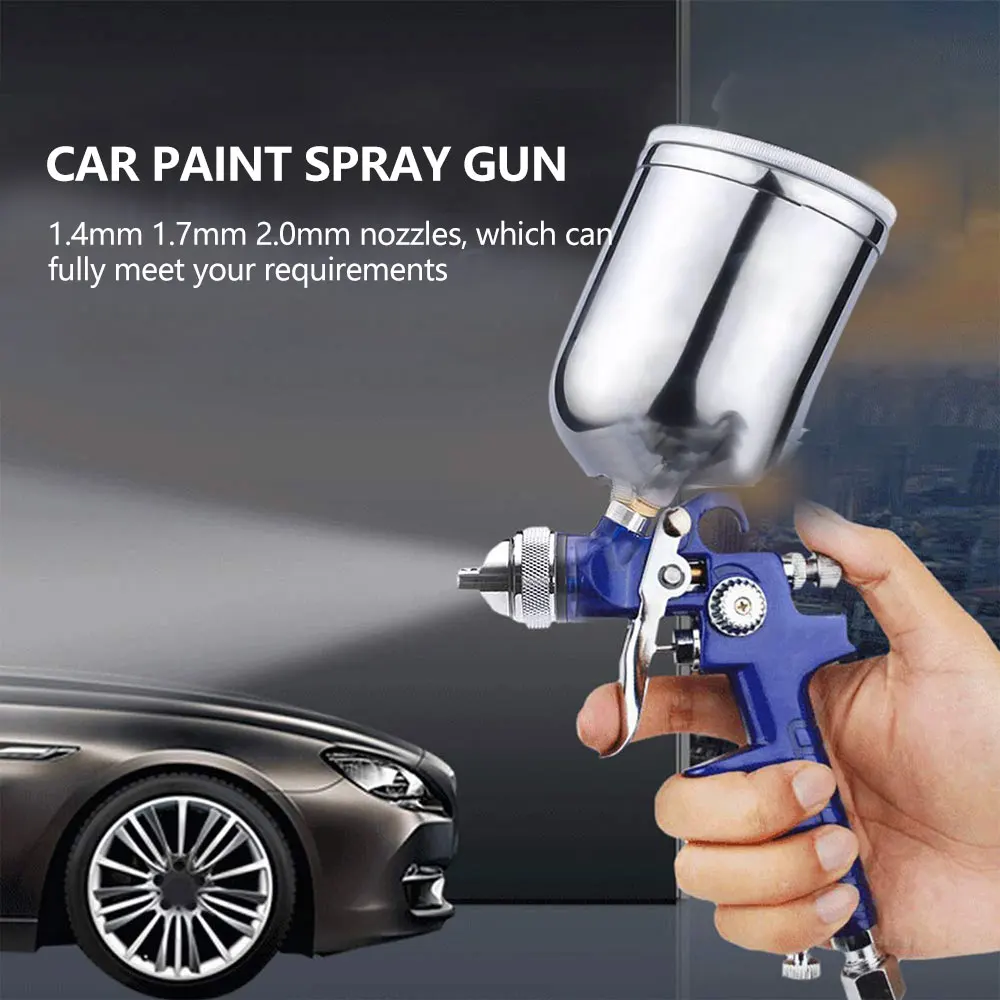 

Gravity Feed Air Spray Gun 400ML Pneumatic Airbrush Sprayer Professional Alloy Painting Atomizer Tool With Hopper For Cars