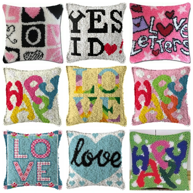 Latch Hook Kit Cushion Pillowcase Kussen Knooppakket Knoopkussen Latch Hook Kits Diy Knot Pillow Package Set For Needlework