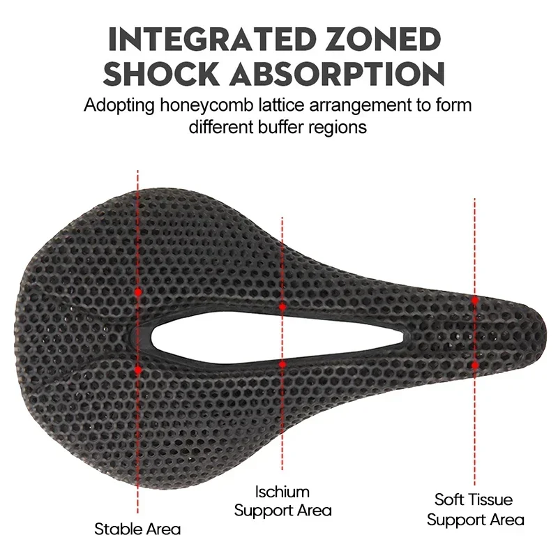 BUCKLOS 3D Printed Bicycle Saddle Full Carbon Fiber Bike Seat Cushion Ultralight Road Mountain Bike Saddle Carbon MTB Seat 5