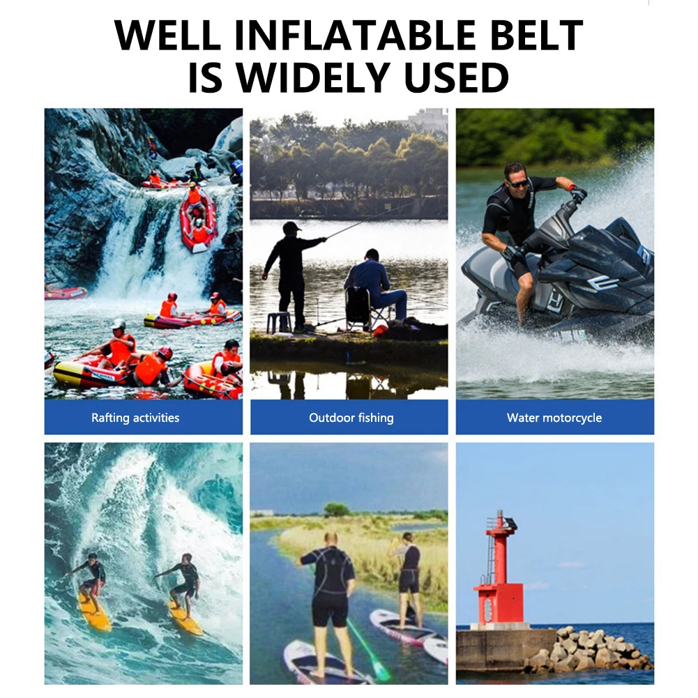 Inflatable Life Vest Lightweight 100N Drifting Safety Life Belt Portable Wear-resistant Safe Waterproof Swimming Sea Fishing