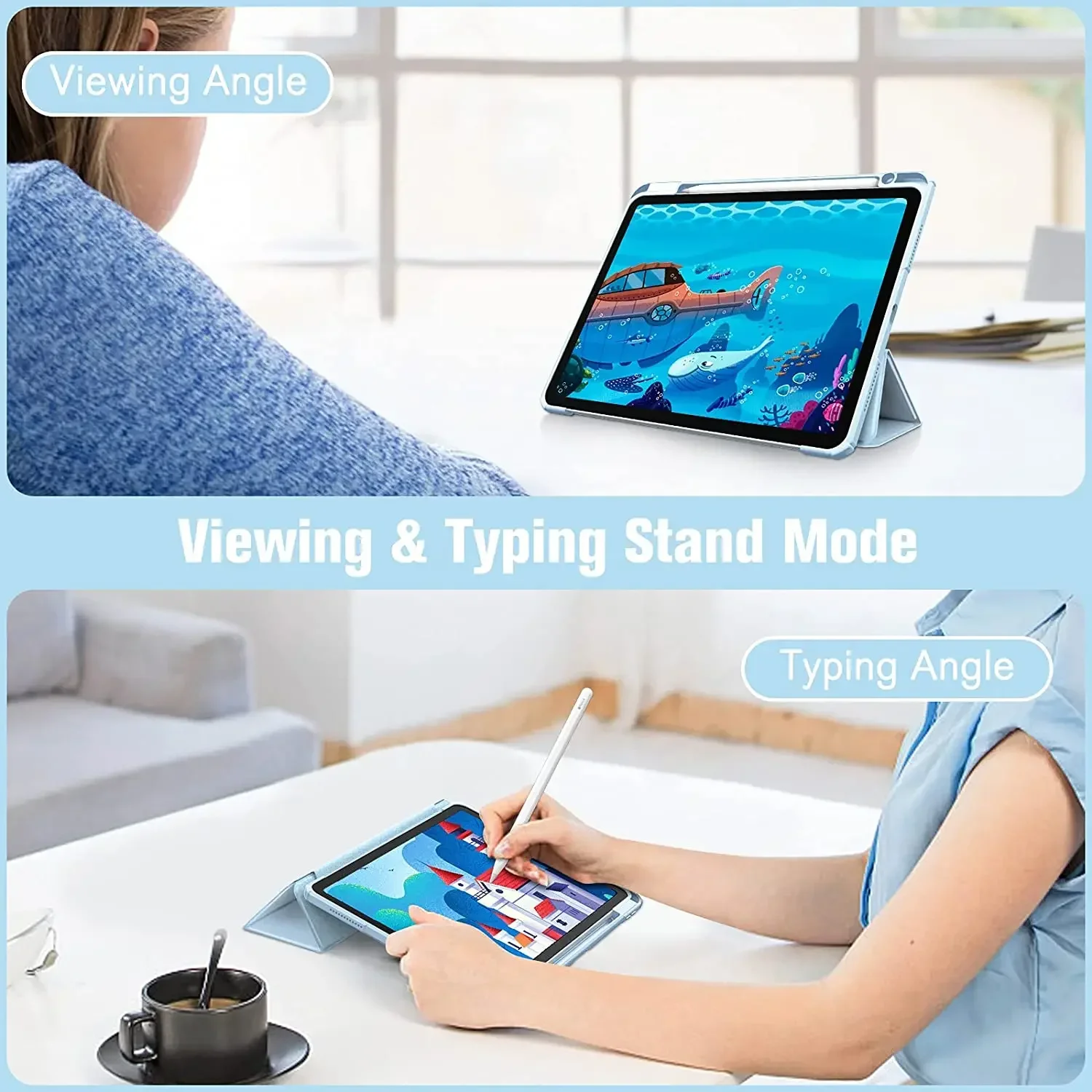 Transparente para Ipad Pro Smart Cover para Ipad Pro 11 2024 10.2 7th 8th 9th Air 4th 5th 10.910th Gen Air 9.7 105 Case - Imagem 4