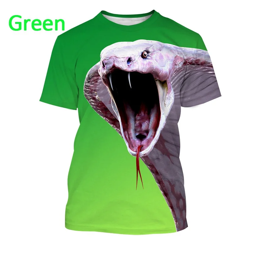 

Hot Sale New Fashion Snake 3D Printing T-Shirt Novelty Dangerous Animal Casual Unisex Short Sleeve Crewneck Top