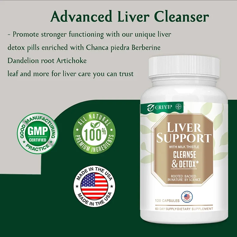 Liver Support-Liver Cleanse Detox & Repair Formula with Milk Thistle, Turmeric, Dandelion Root & Artichoke Extracts