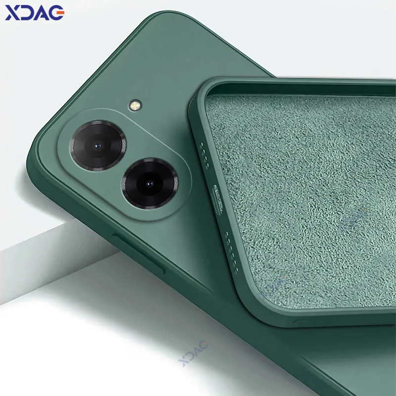 Luxury Candy Cellphone Case - Camera Protect Fashion Cover, Soft Square Liquid Silicone Armor Coque