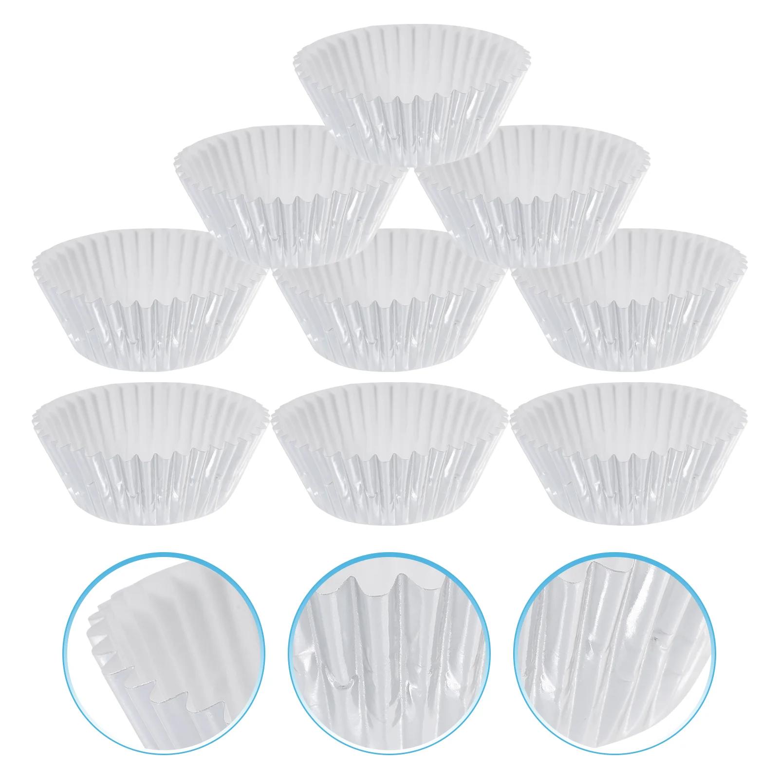 

Aluminum Thickened Foil Cups Cupcake Liners Mini Cake Muffin Molds Baking Molds (Silver)