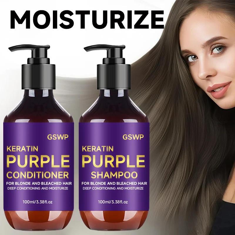 Lila Shampoo Und Conditioner Set Für Blondes Und Graues Haar_voghion.com