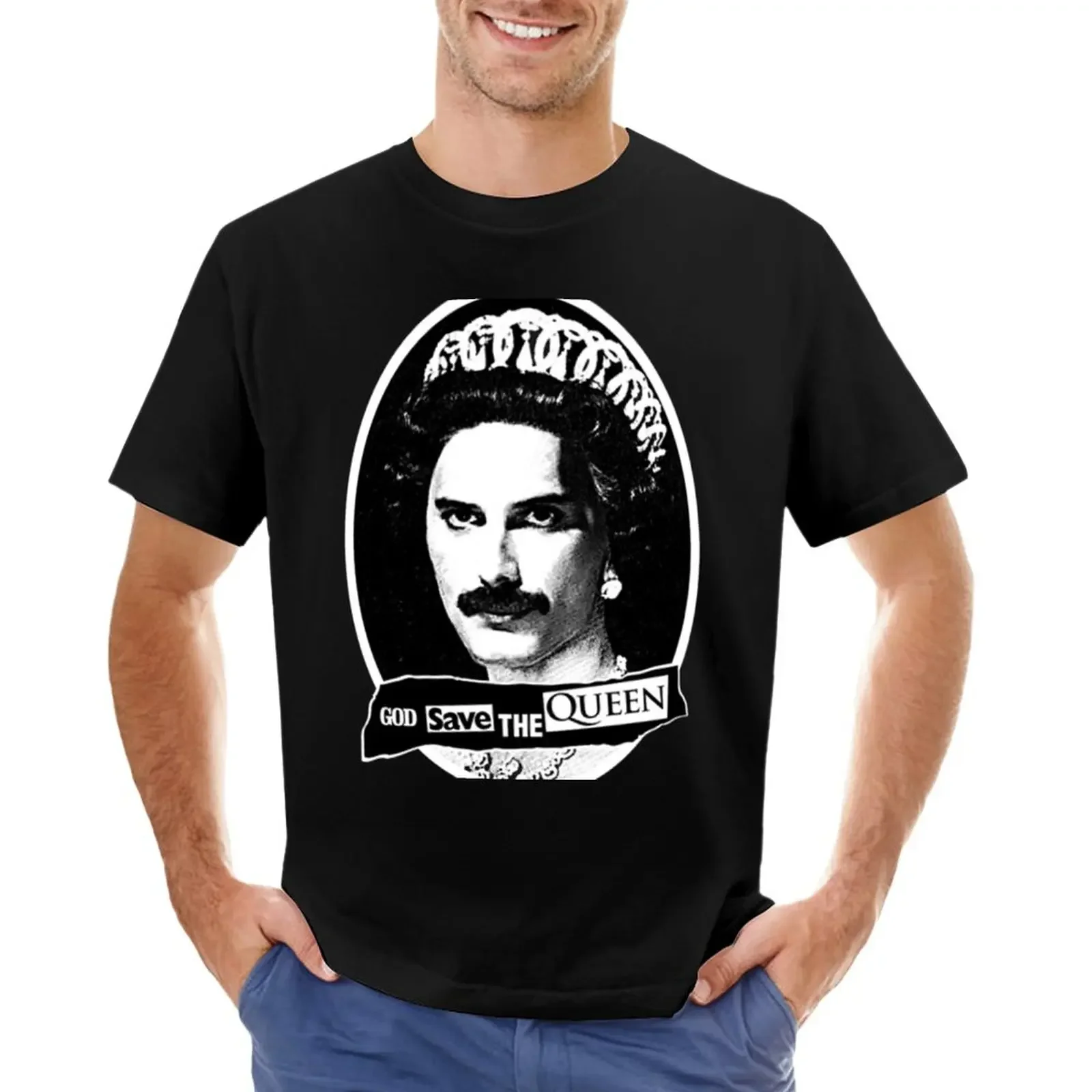 God Save The Queen T-Shirt Abbigliamento Estetico Sport Fans Workout Shirts For Men
