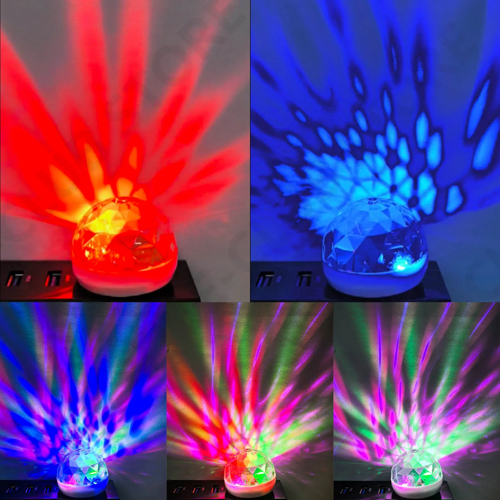 【User-friendly】 USB Mini Car Interior Lighting DJ Disco Sound Actived Multicolor Holiday Atmosphere Party Strobe Effect Lamp.