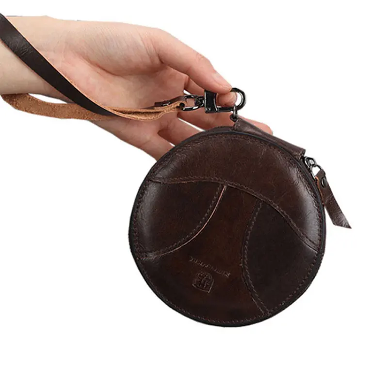 2022 New Round Women Wallets Genuine Leather Cute Retro Zipper Mini Ladies Wallet Bag High Quality Coin Pocket Female Purses 5