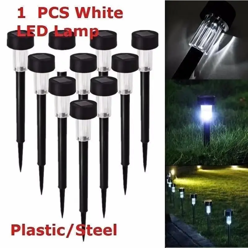 LED Solar Lawn Lights, Garden Courtyard Floor Lights Rainproof LED Lawn Lights Small Tube Lights Garden Villa Night Lights