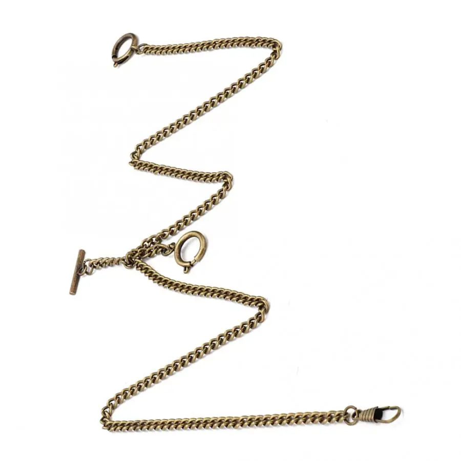 44/65cm Retro Vintage Metal T-bar/O Shape Pocket Watch Chain Link Classic Gold/Silver/Bronze Watch Chain Men Women Gifts Pocket Watch Chain