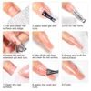 MEET ACROSS 2/4pcs Milk white Extension Nail Gel Set Baby Boomer Quick Building Nail Gel Polish Soak Off UV Nail Art Tools Kits 6