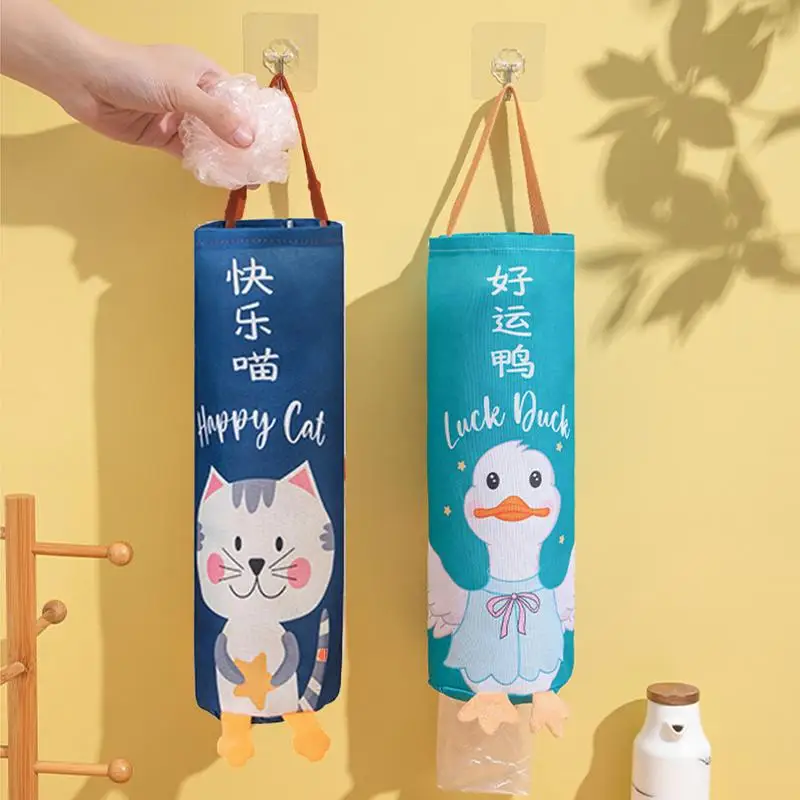 

Trash Bag Container Kitchen hanging bag storage artifact Dispenser household plastic bags organizer wall mounted garbage Holder