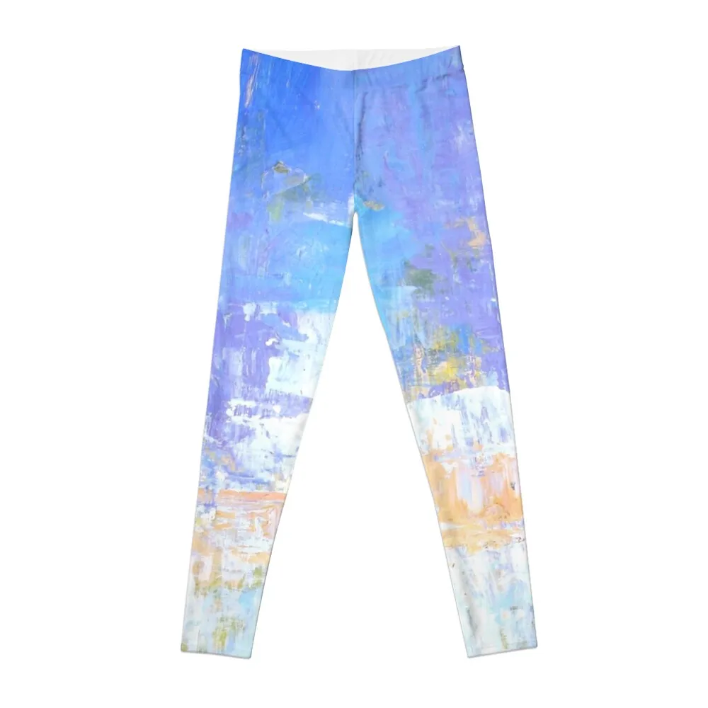 

Blue aqua abstract no 45 Leggings Fitness's gym clothes Sweatpants Womens Leggings