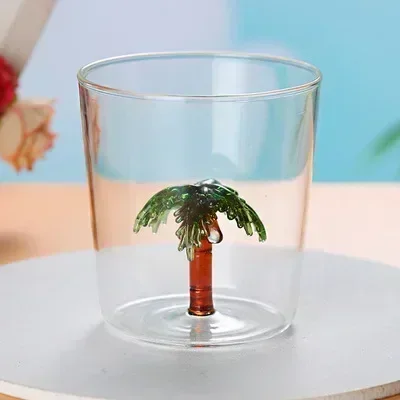 FATUBE Creative Handmade BUBBLE GLASS CUP Three-Dimensional Animal and Plant Shape Coffee Milk Drink Cute Transparent Glass Cup bubble glass cup