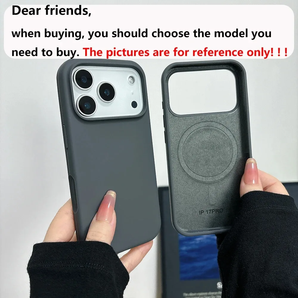 Magnetic Liquid Silicone Wireless Charging Matte Solid Phone Case