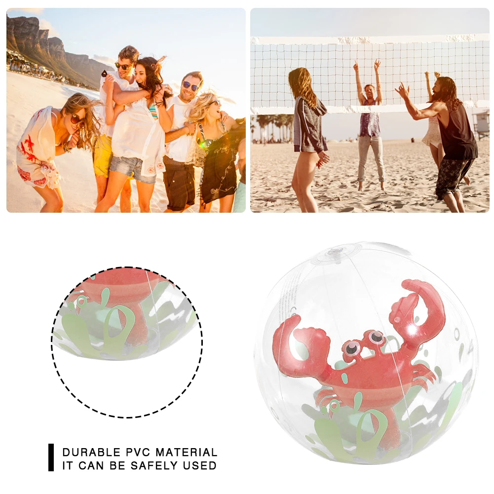 Inflatable Ball Toys PVC Elastic Blow Up Swimming Ball Crack Resistance Durable Portable Easy Operation for Holiday Game Party
