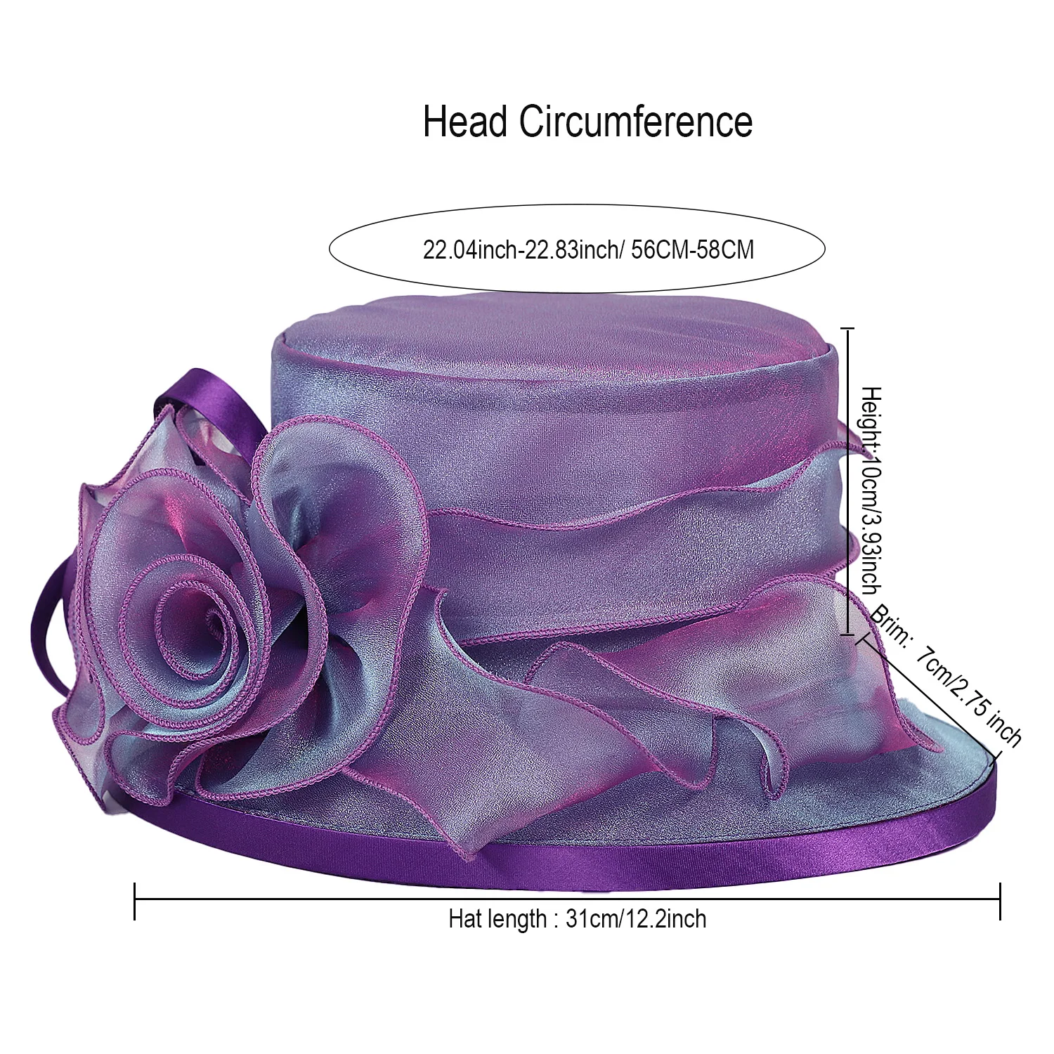FS Church Hats For Women Elegant Tea Party Derby Cap Flower Fascinators Wedding Cap