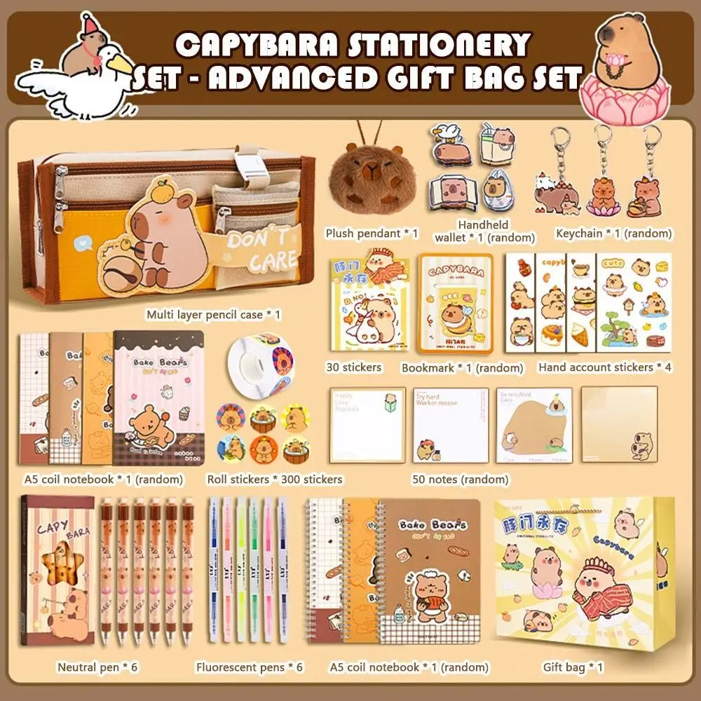 thumbnail image 2 of Student Gifts 24 Capybara Pen Sets With Emotional Support Cards - End Of School Year From Teachers Bulk Teacher Gifts Students 2 of 14