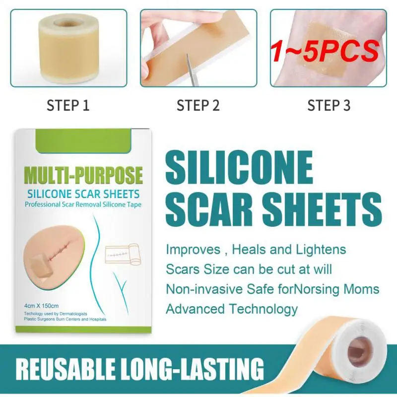 

1~5PCS Silicone Scar Sheets Patch Painless Scar Repair Tape Roll Effective Scar Removal Strips for C-Section Keloid Surgery Burn