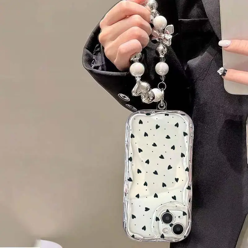 Love Heart Bracelet Chain Clear Phone Case
