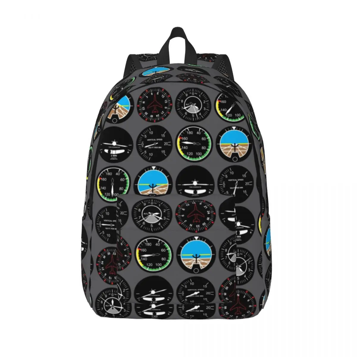 

Aviation Airplane Flight Instruments Canvas Backpacks Men Women College School Aircraft Pilot Aviator Plane Bag Print Bookbag