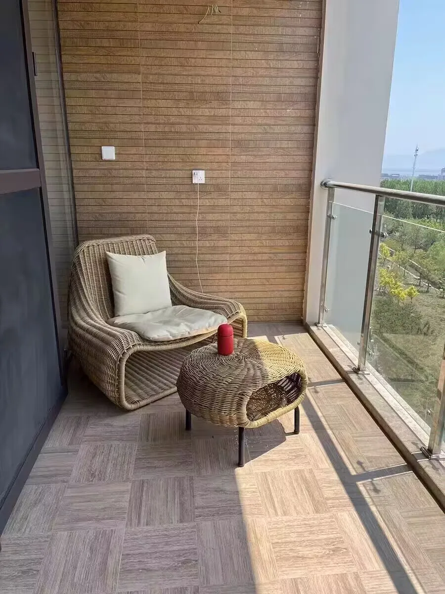 Balcony Outdoor Indoor Rattan Chair Furniture for Homestay Minimalist Southeast Asian Rattan Sofa Hotel Model Room Leisure Chair