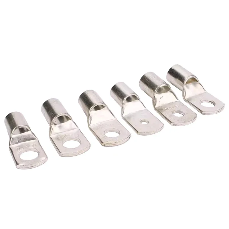 Electrical Wire Connector 100/1000pcs Copper Lug Ring Wire Connectors Cable Electric Crimp Terminal SC6 SC10 SC16 SC25 Bare Copper Battery Block Lugs Hole