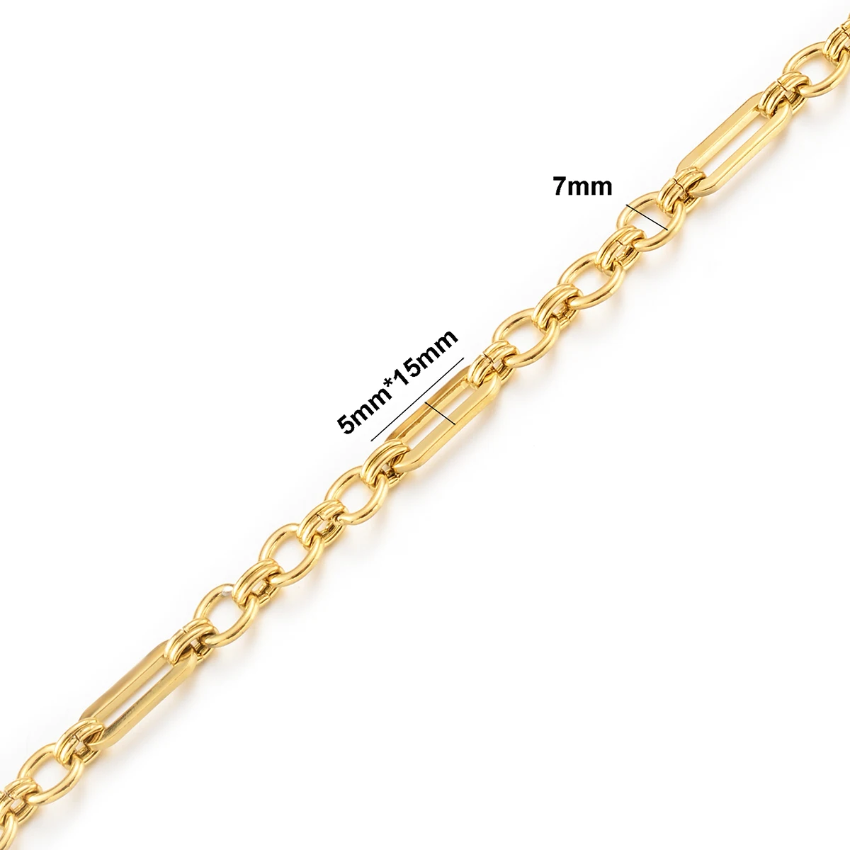 1 Stück Damen- und Herren-Armband, Halskette, Edelstahl, riesige handgefertigte quadratische Gliederkette in Knochenform, Schmuck, nicht allergisch – Detail 6
