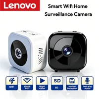 Caméra de sécurité miniature Lenovo 4K Full HD WiFi avec audio bidirectionnel, détection de mouvement, vision nocturne infrarouge 1