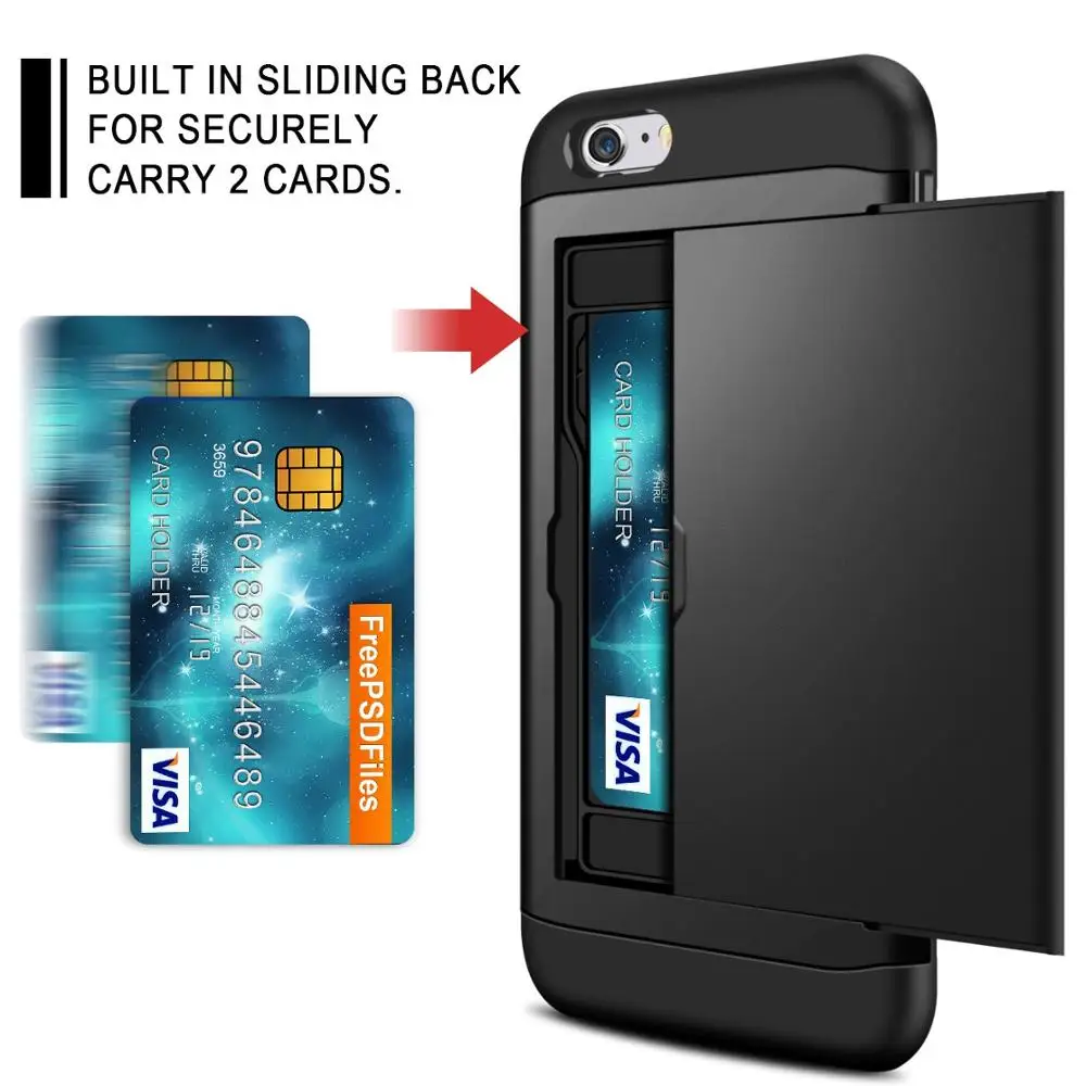 Per Iphone 5S 5 Se 2016 Custodia Portafoglio Porta Slot Per Schede Custodia Rigida A Doppio Strato Per Iphone Se 2016 5S 5G Iphone5S 4.0 "Coque