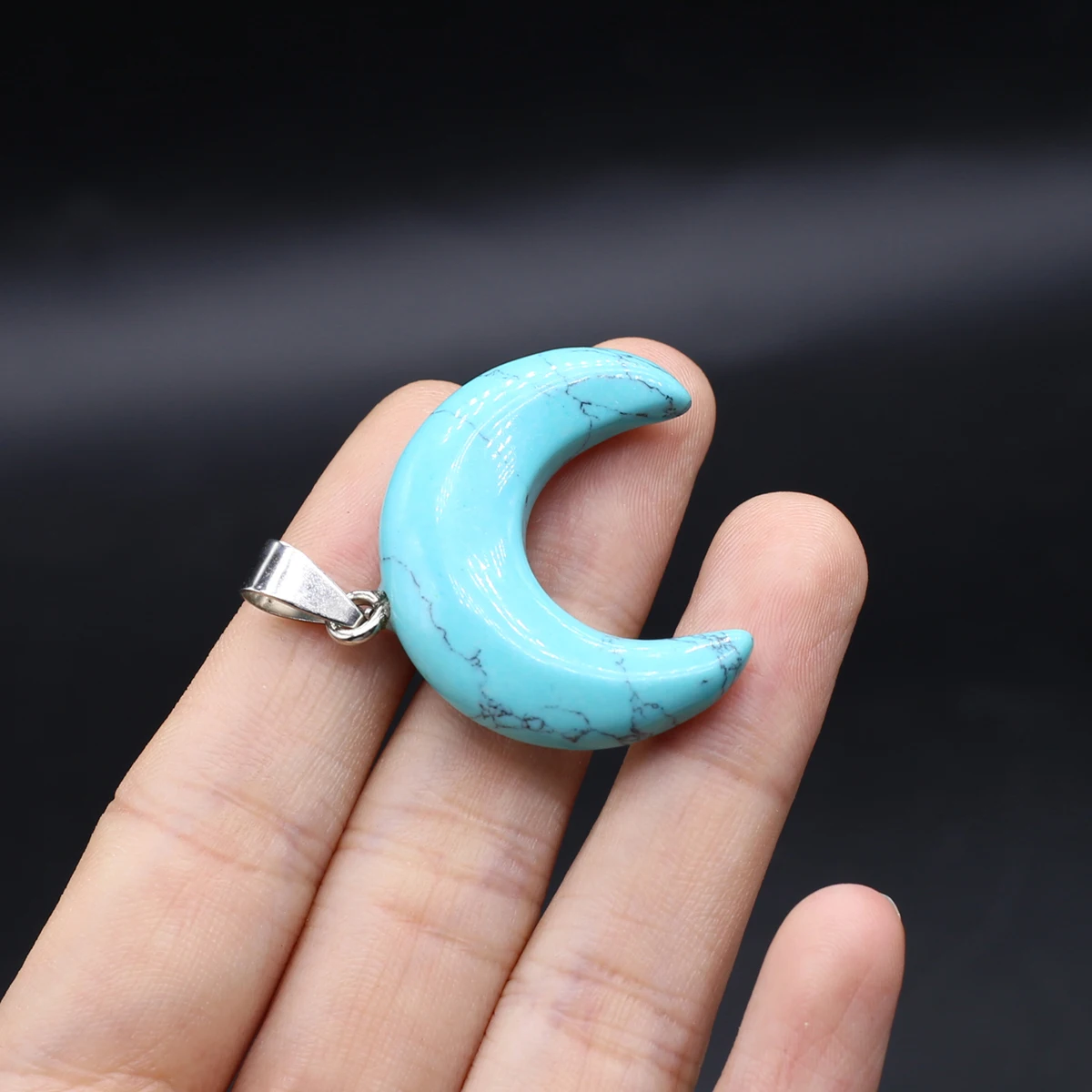 10PCS Wholesale Natural Amethysts Flash Labradorite Crescent shaped Pendant Jewelry Making DIY Necklace Earring Accessories Gift