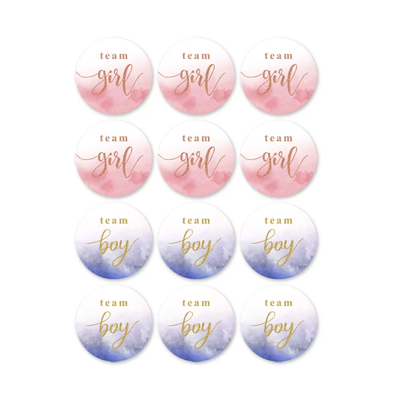 90 Pc Team Boy Or Team Girl Stickers – Gender Reveal Party Favors, Waterproof Vinyl Decals - View #3