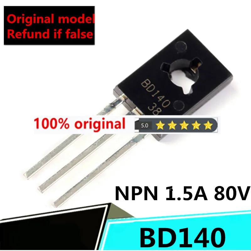 

10pcs original genuine brand new BD139 BD140 pair tube TO-126 in-line triode