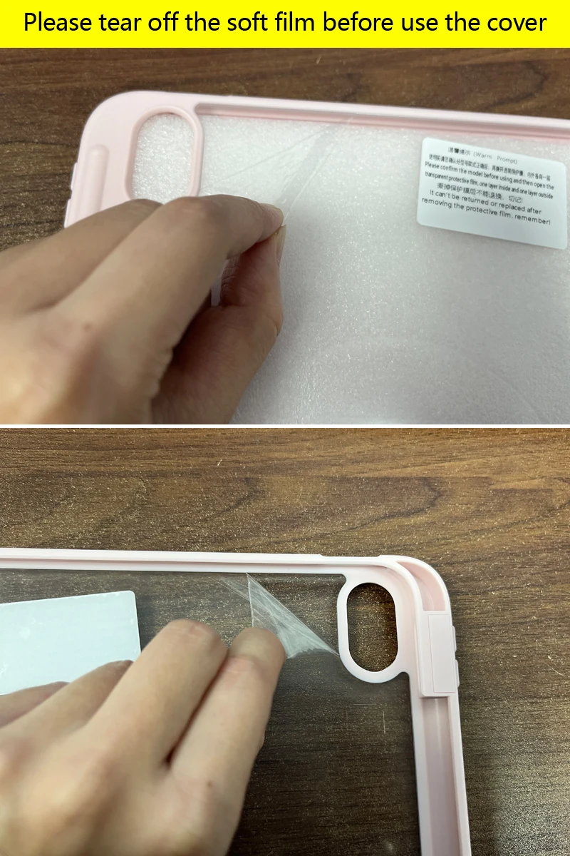 Sleek Trifold Acrylic Clear Back Case with Pen Holder
