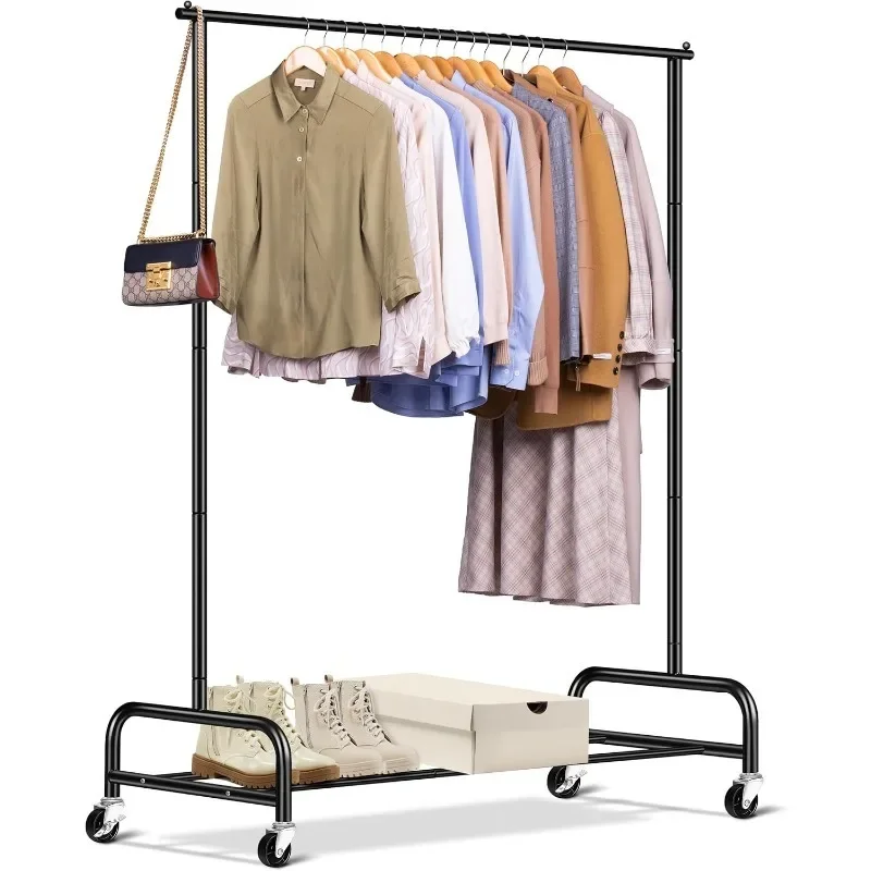 Heavy Duty Clothing Racks for Hanging Clothes Rack, 43" Wide Rolling Garment Rack Metal Clothing Hanger 1