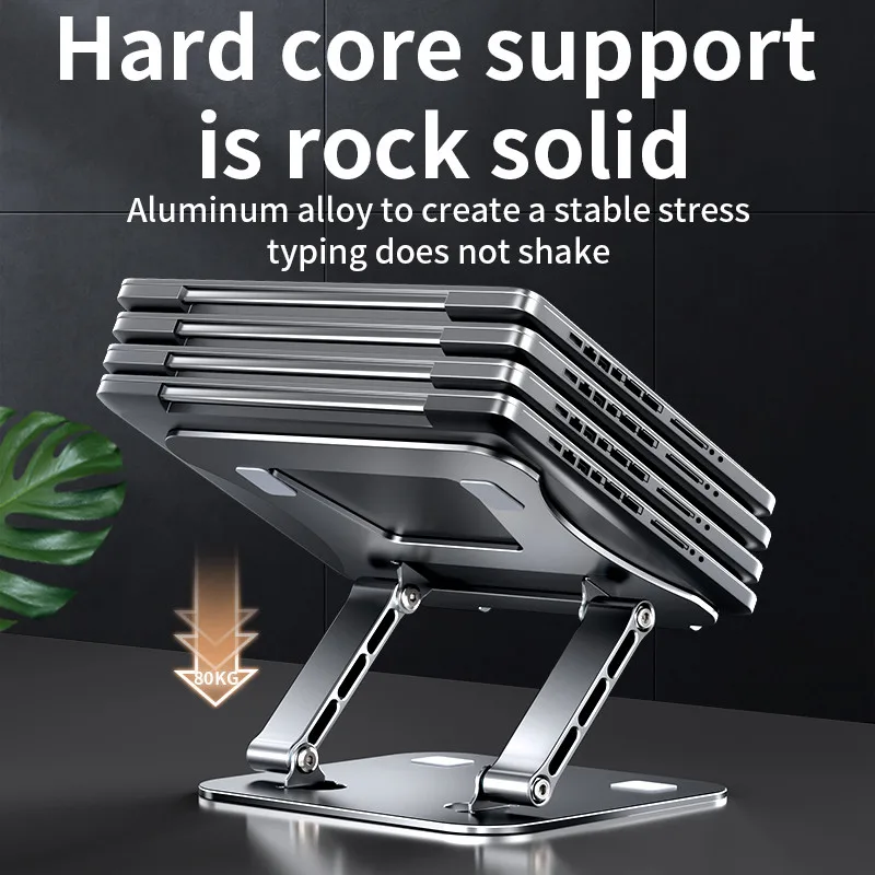 Liga de Alumínio Ajustável Laptop Stand Portátil Fold Holder Cooling Bracket Suporte Notebook Tablet até 17 - Imagem 4