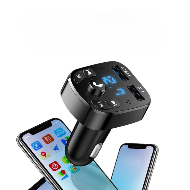 Dual Usb Fast Charger Car Mp3 Player Fm Bluetooth Receiver Bluetooth Compatible 5.0 Fm Transmitter Usb Flash Drive Plug Car Kit 5
