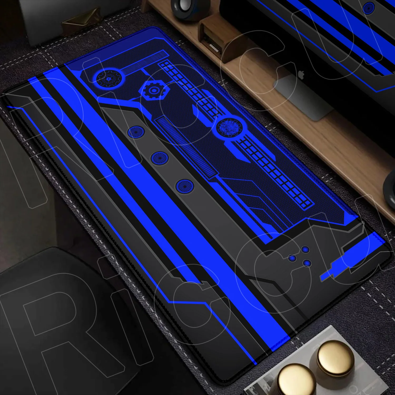 Futuristic Sci-Fi Large Gaming Mouse Pad with Technology-Inspired Design