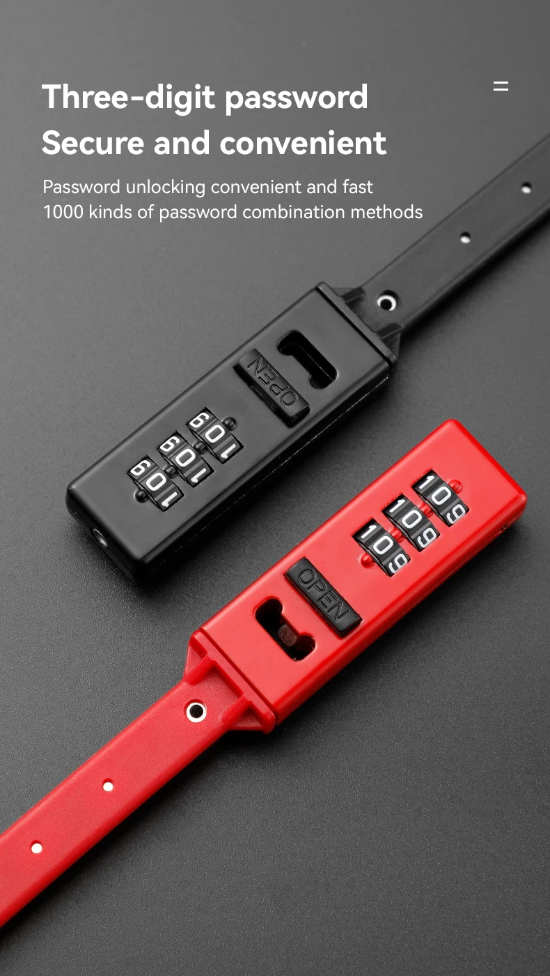 Description Picture 6 of item3-digit Password Helmet Lock Multipurpose Bicycle Electric Scooter Motorcycle Portable Anti-theft Racing Bike Accessories Tie