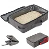 Foldable Cat Travel Litter Box with Lid Foldable Cat Litter Box with Zipper Lid Waterproof Oxford Cloth PP Board Portable ZD01 3