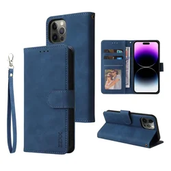 Elegant Leather Wallet Phone Case with Flip Card Slot Holder Cover - iPhone 6 (6 s) (Blue)